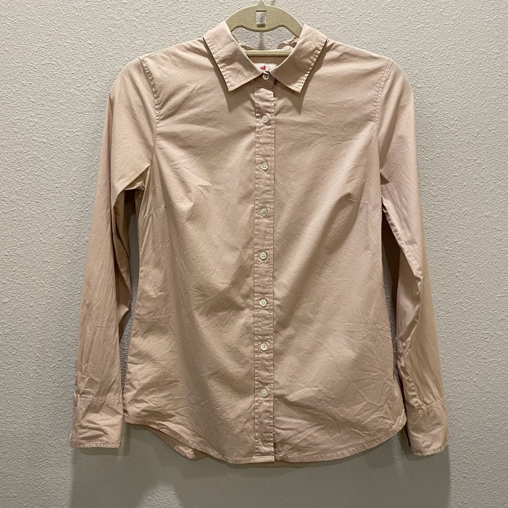 J.CREW Pale Blush / Taupe Button-Up Shirt XS